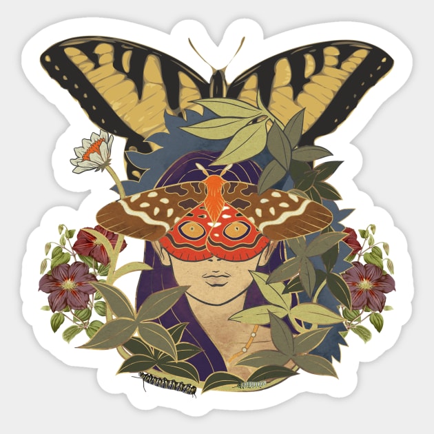 The Butterfly Woman Sticker by soulfulprintss8